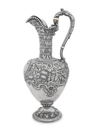 A Scottish Victorian Silver Repousse Ewer