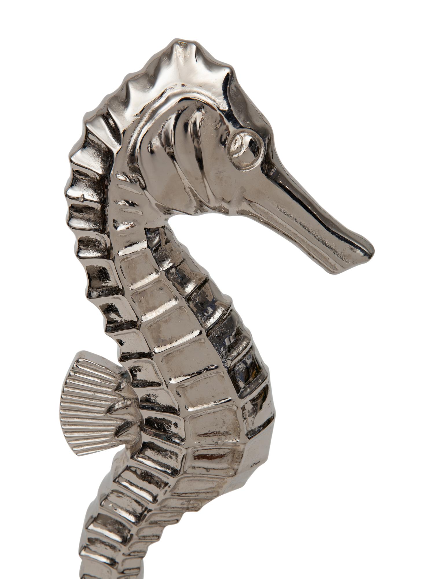 A Pair of Nickel Plated Brass Seahorse Figures