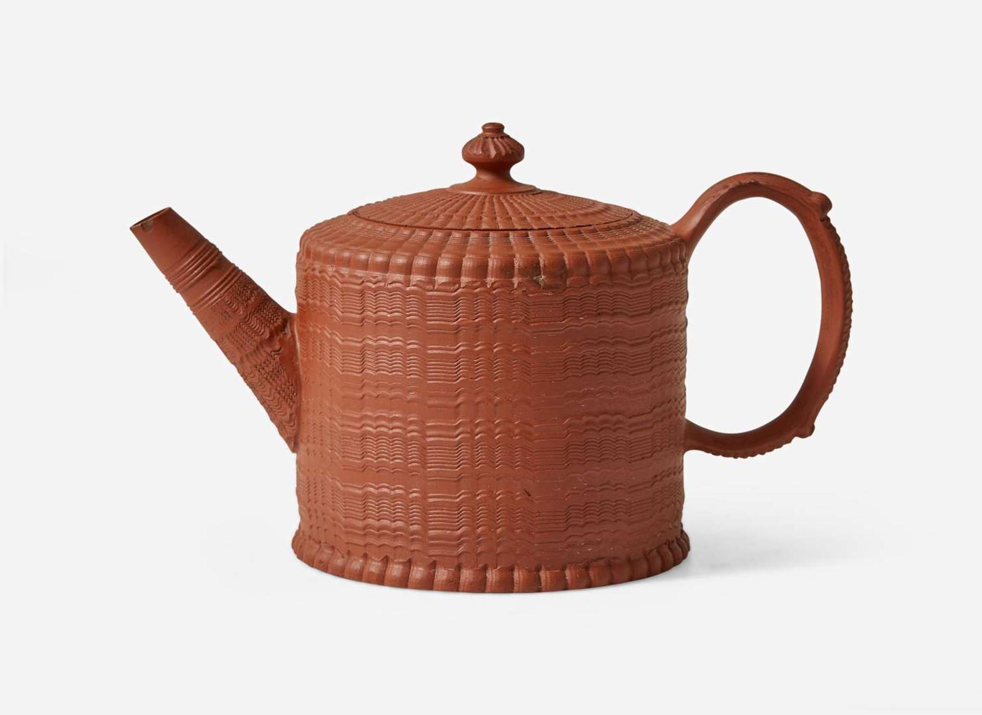 A Staffordshire Engine Turned Redware Teapot, UK, 1770s