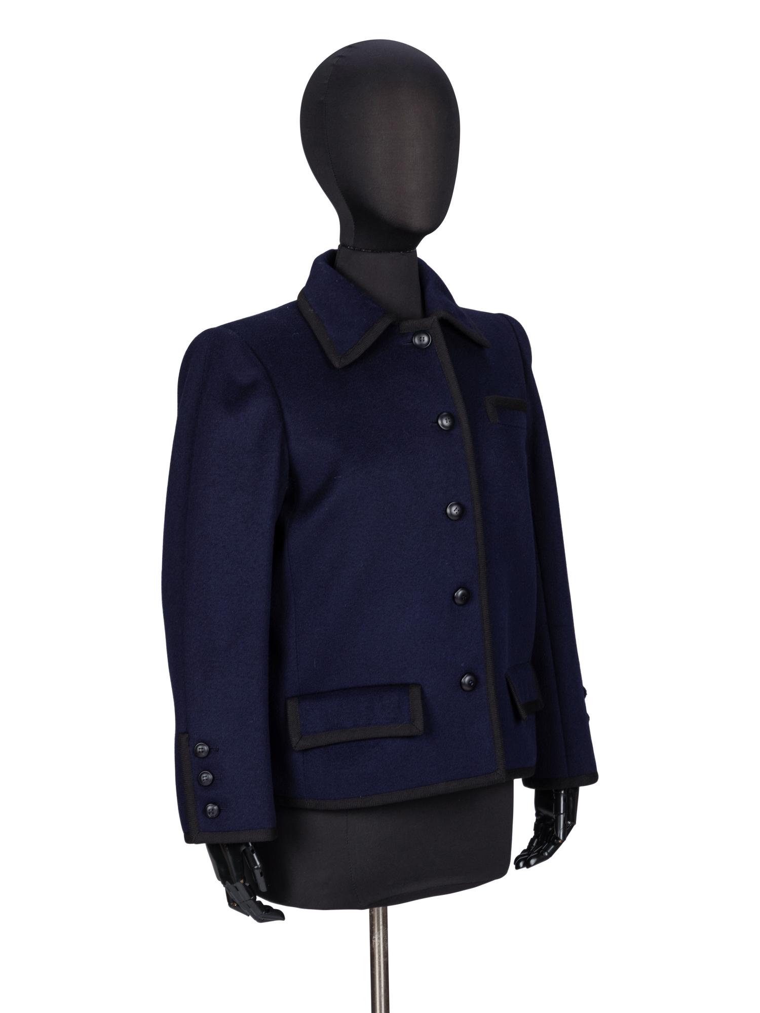 Yves Saint Laurent Rive Gauche, Cropped Jacket with Braid Trim
