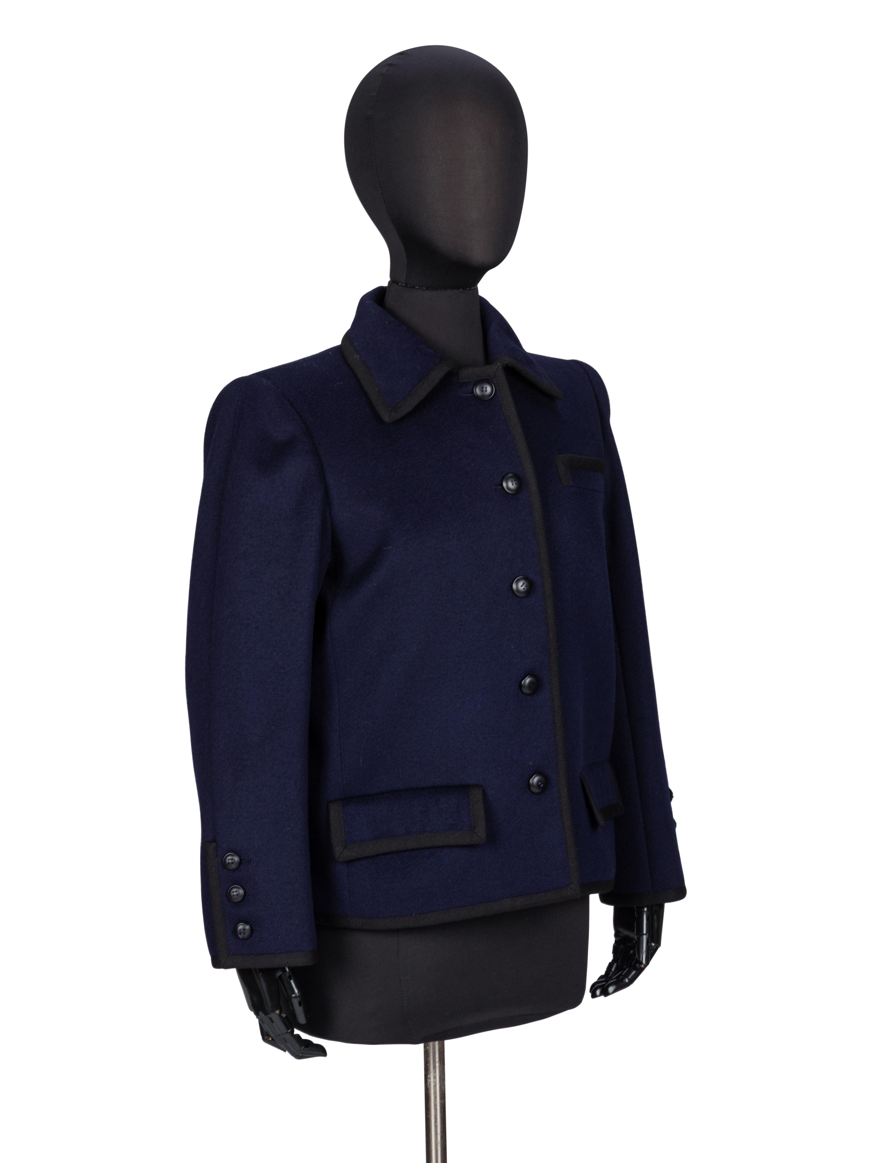 Yves Saint Laurent Rive Gauche, Cropped Jacket with Braid Trim