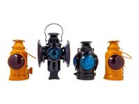 A Group of Four Painted Metal Adlake: Non-Sweating Railroad Lanterns
