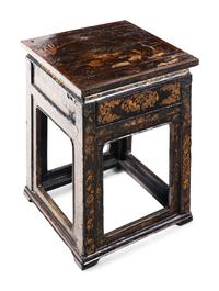 A Pair of Chinese Export Lacquer End Tables
