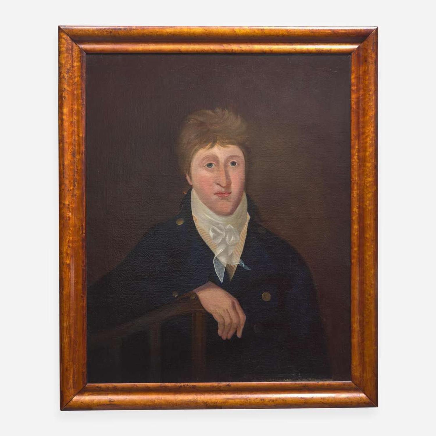 American School 19th century Portrait of a Seated Young Naval Officer