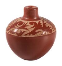 Miniature Carved Redware Jar