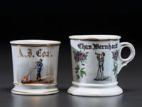 Two Porcelain Occupational Shaving Mugs