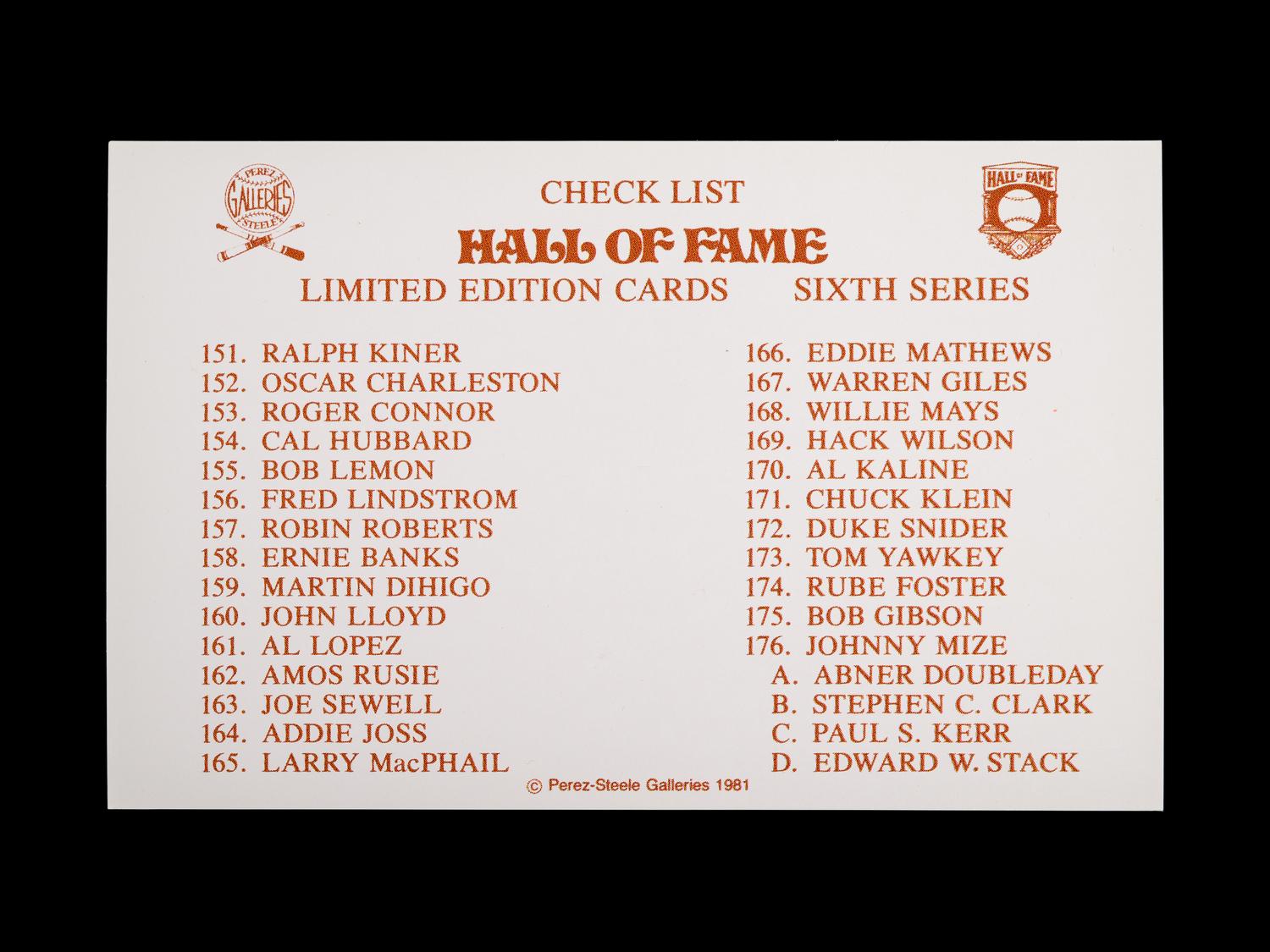 A Complete Run of 1980-2002 Series One Through Fifteen Perez-Steele Baseball Hall of Fame Post Cards