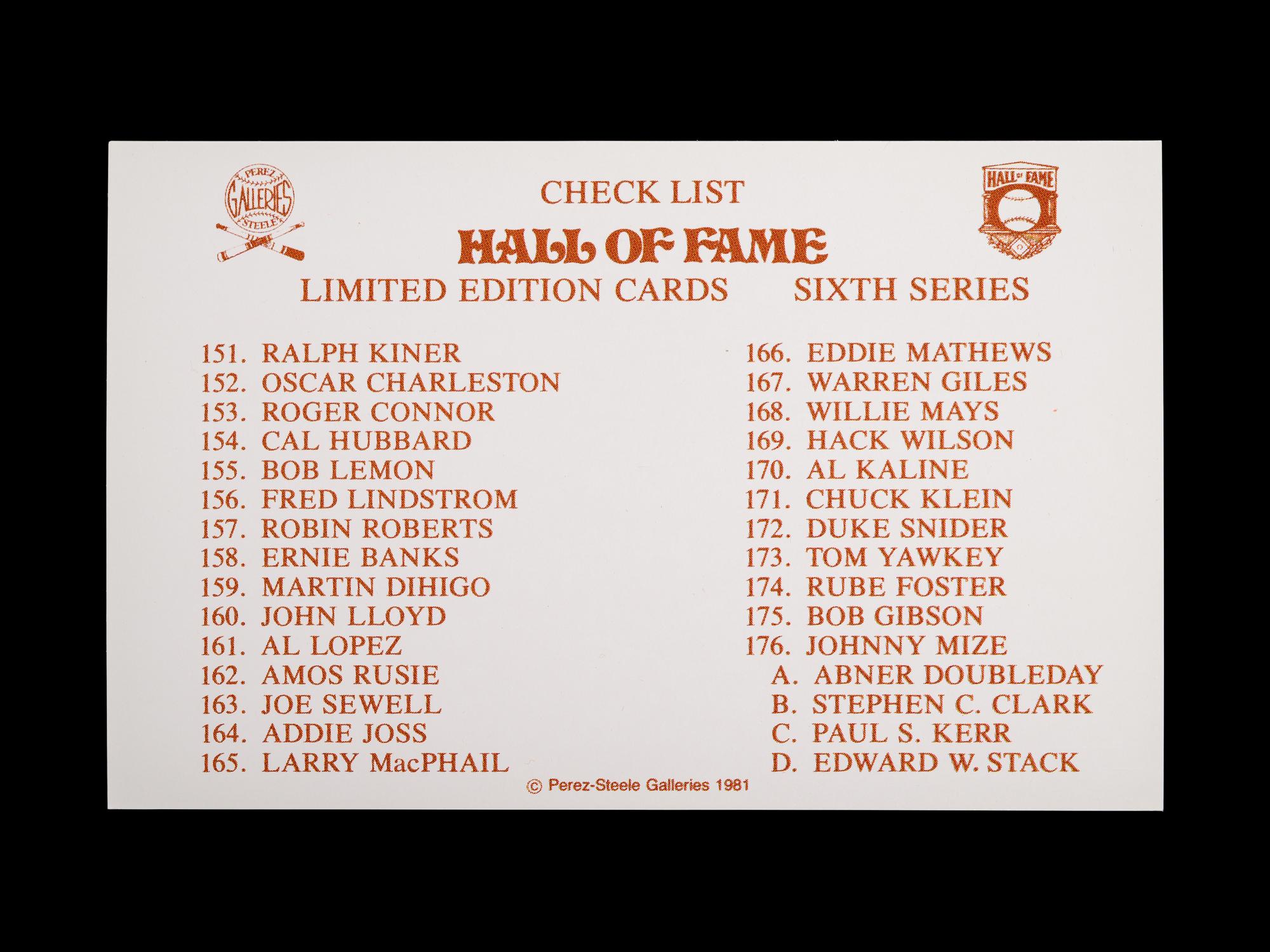 A Complete Run of 1980-2002 Series One Through Fifteen Perez-Steele Baseball Hall of Fame Post Cards