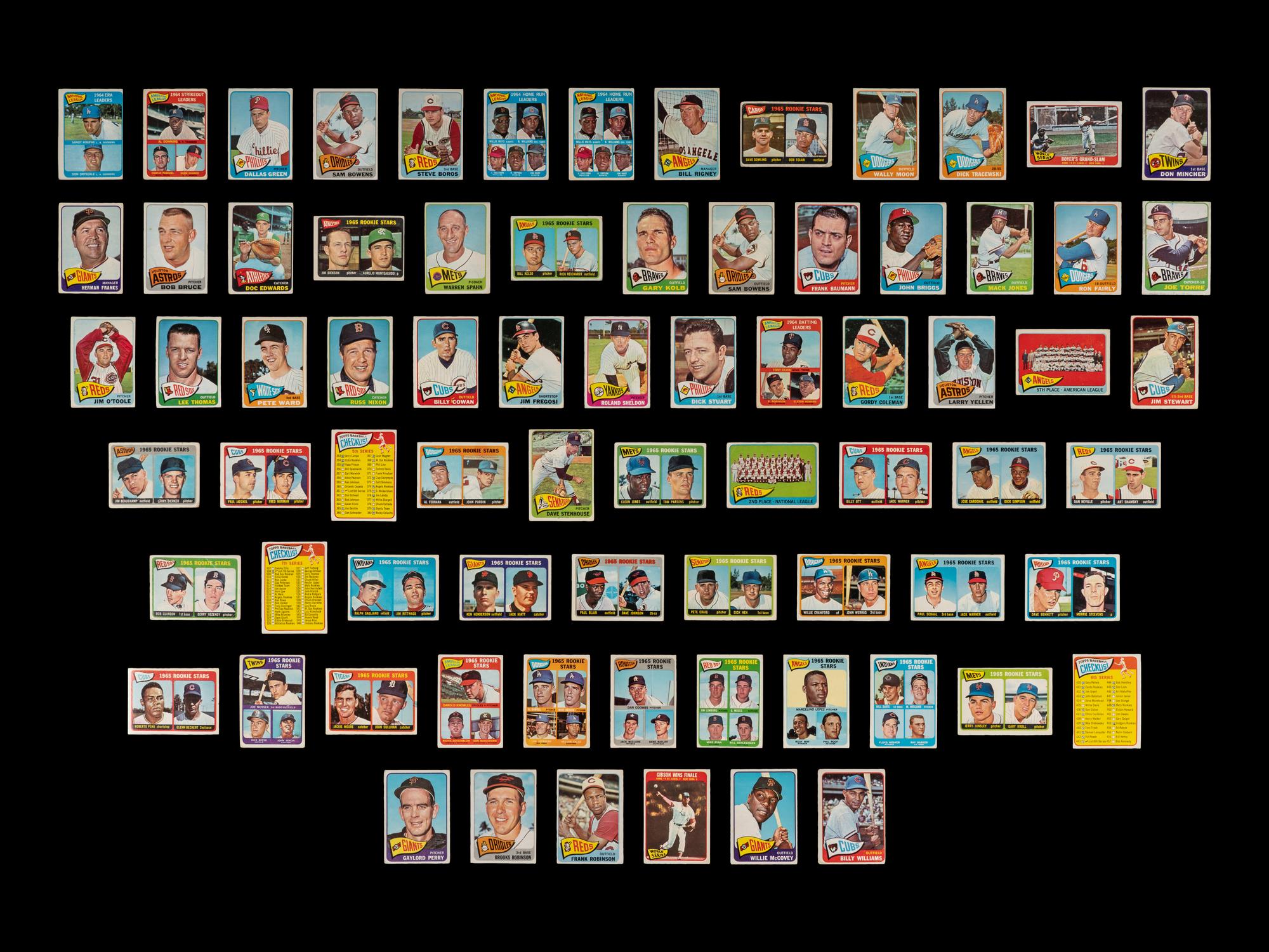 A Shoebox Collection of Over 165 1965 Topps Baseball Cards Including Multiple Hall of Famers,
