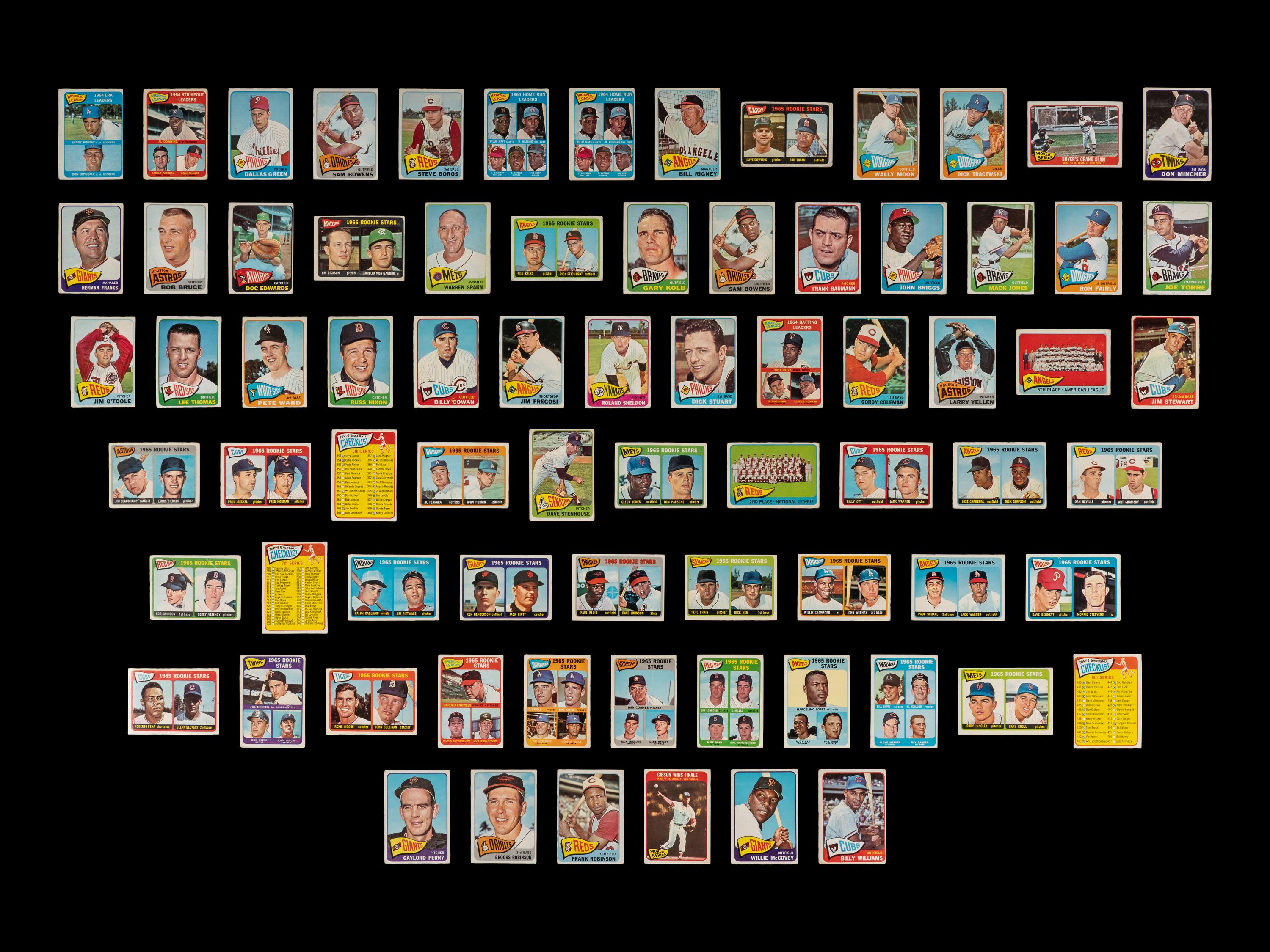A Shoebox Collection of Over 165 1965 Topps Baseball Cards Including Multiple Hall of Famers,
