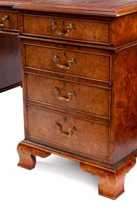 An Edwardian Burl Walnut Partners Desk