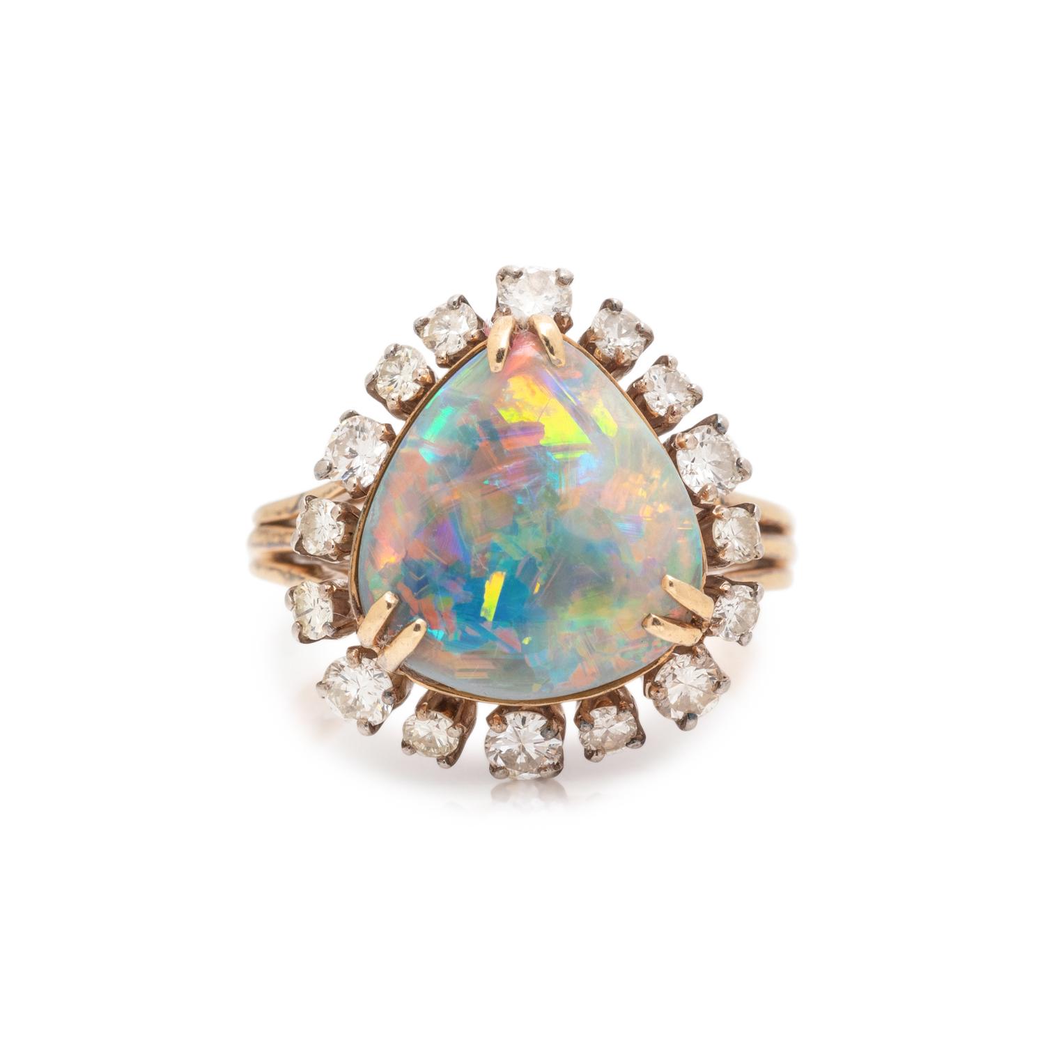 OPAL AND DIAMOND RING