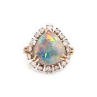 OPAL AND DIAMOND RING