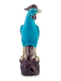 A Chinese Export Turquoise Glazed Rooster
