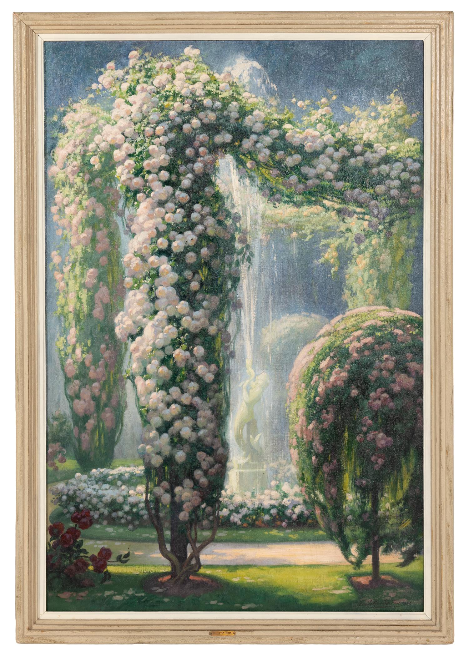 Jardin fleuri a la fontaine