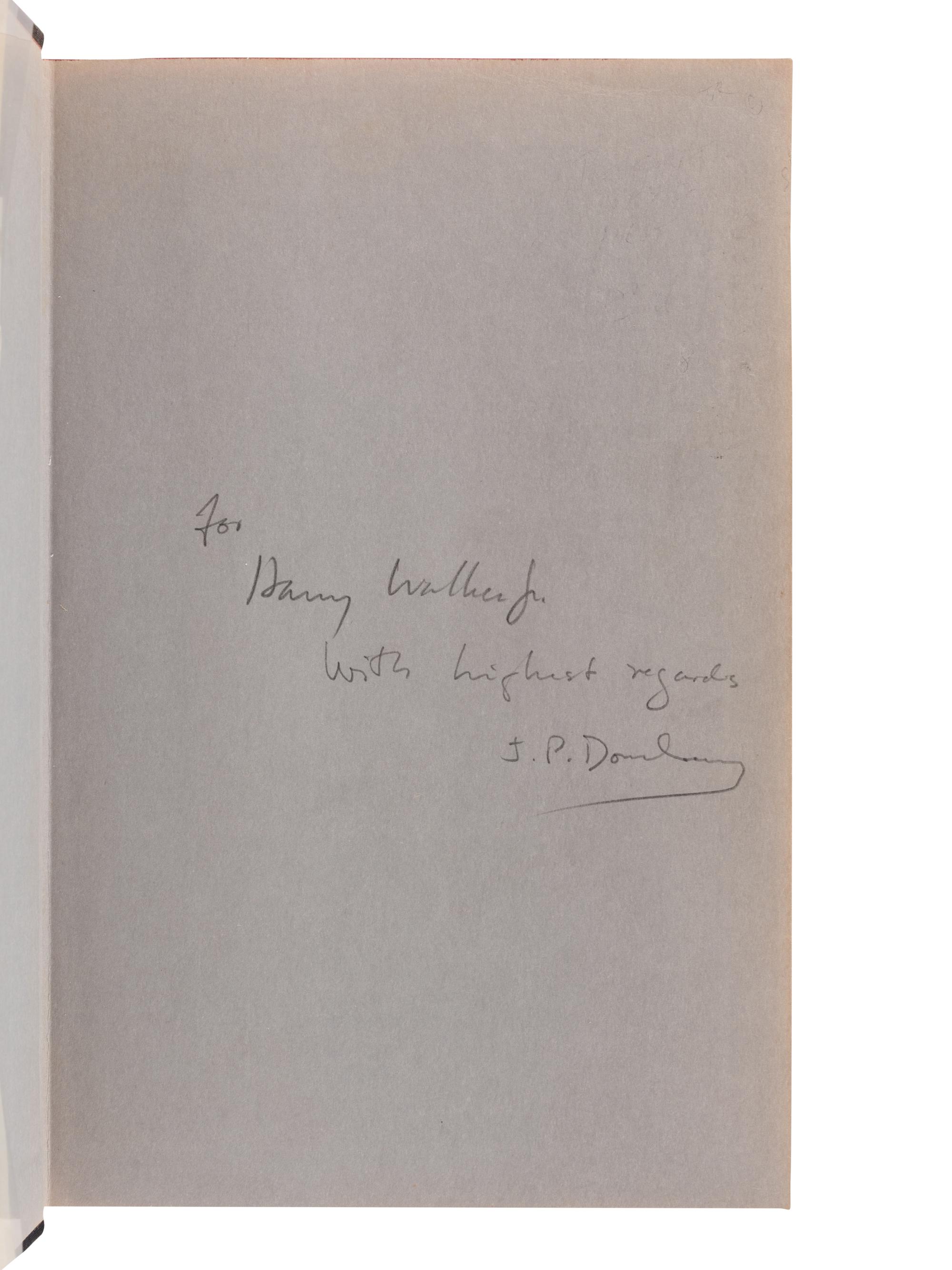 DONLEAVY, James Patrick (1926-2017). The Ginger Man . New York: McDowell, Obolensky, 1958.