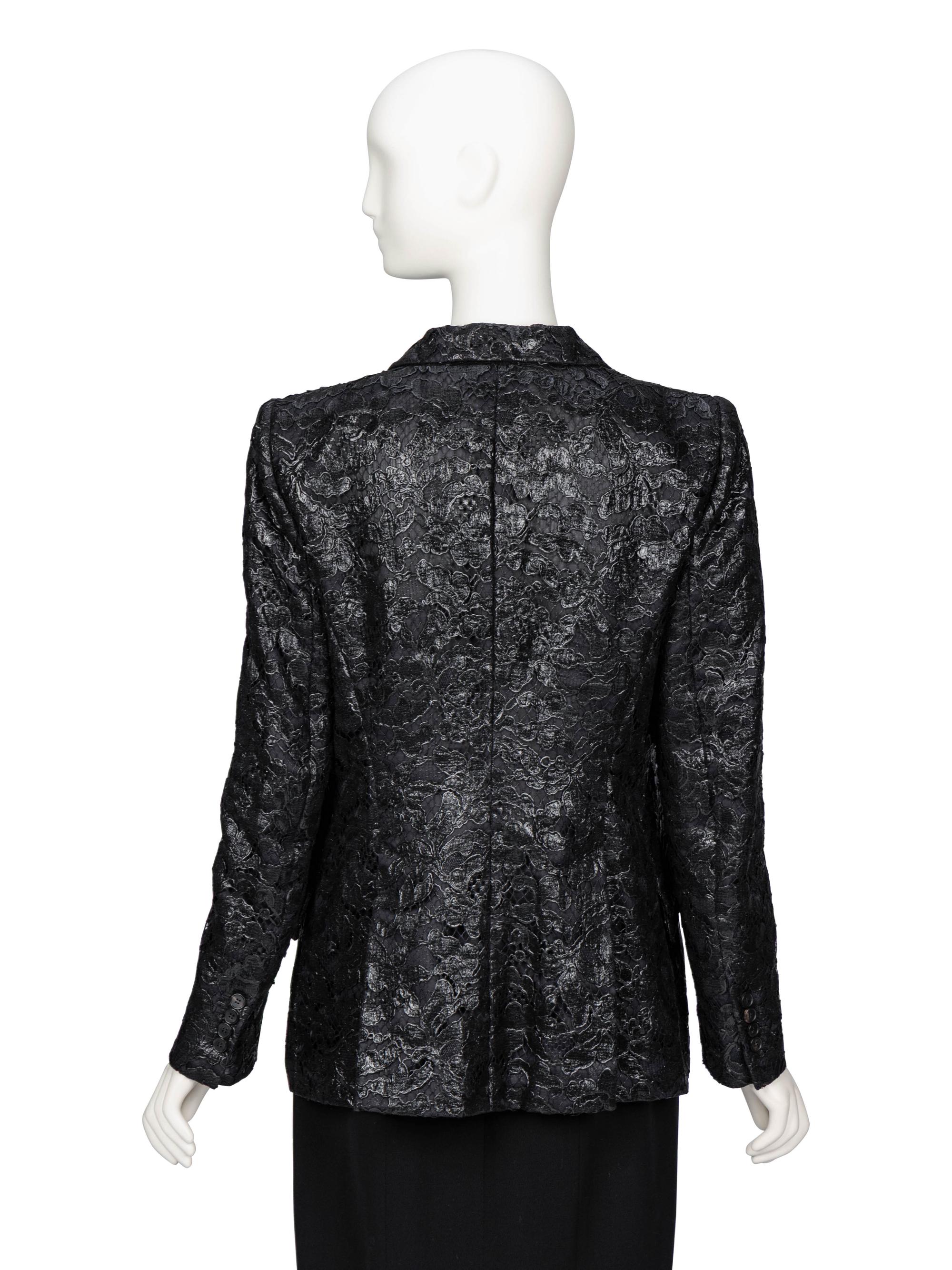 Alexander McQueen, Lacquered Lace Tailored Blazer