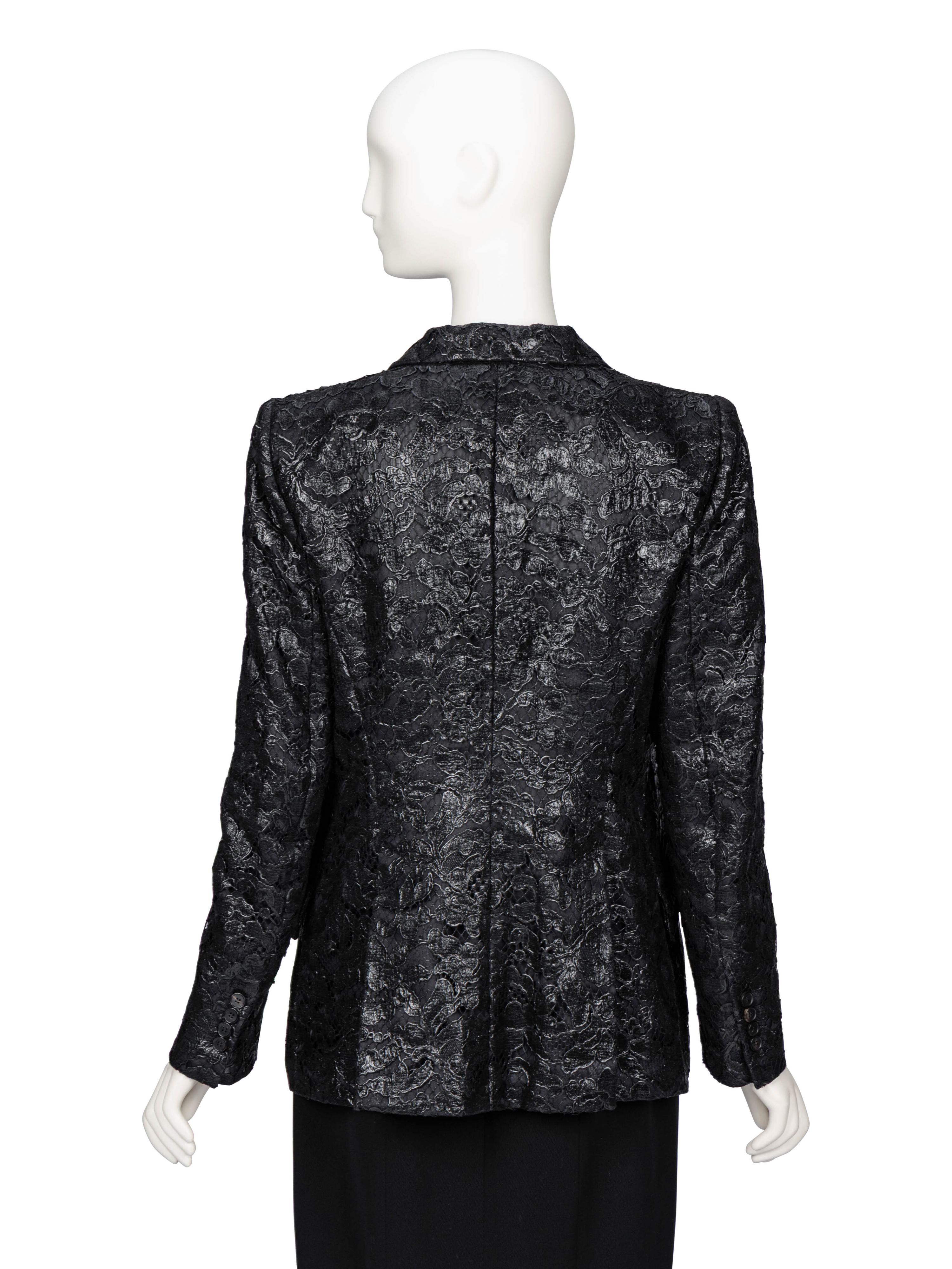 Alexander McQueen, Lacquered Lace Tailored Blazer