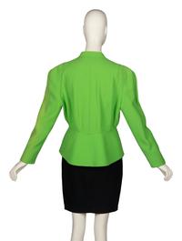 Thierry Mugler Green Jacket and Black Skirt
