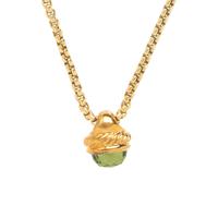 David Yurman, Yellow Gold Chain with Peridot and Diamond Pendants