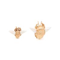 RUSER, A PAIR OF YELLOW GOLD AND CULTURED BAROQUE PEARL BEE BROOCHES