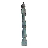 A Set of 4 American Cast Iron Posts 5.5" W x 5.5" D x 44" H, 5.5" W x 5.5" D x 45" H, 4" W x 4" D x 43" H, 5" W x 5" D x 44" H — United States, 20th Century