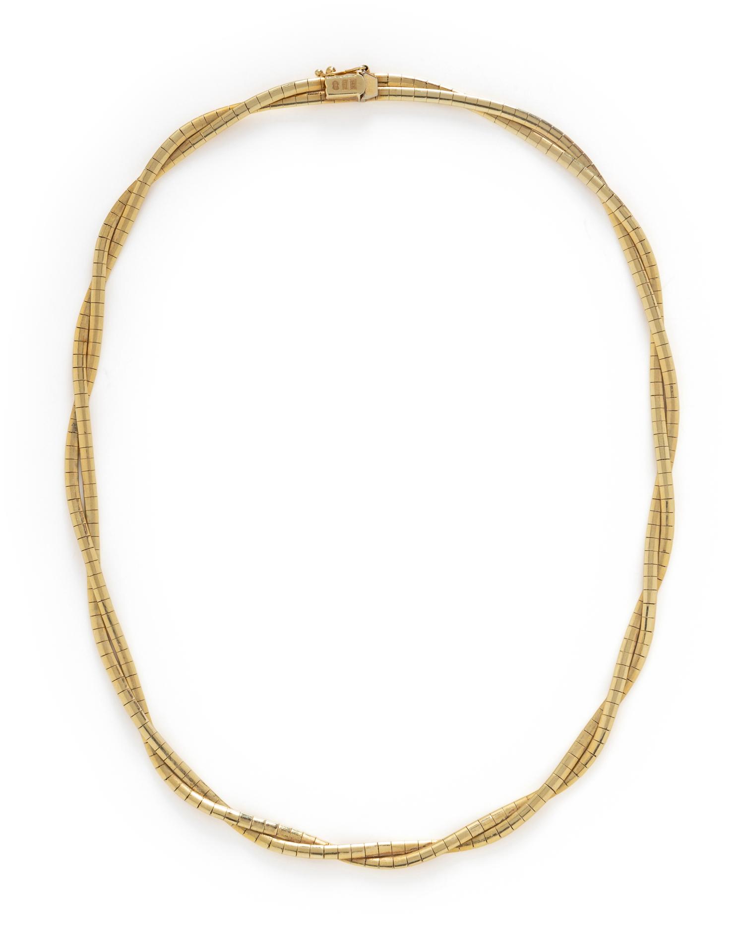 YELLOW GOLD DOUBLE CHAIN NECKLACE