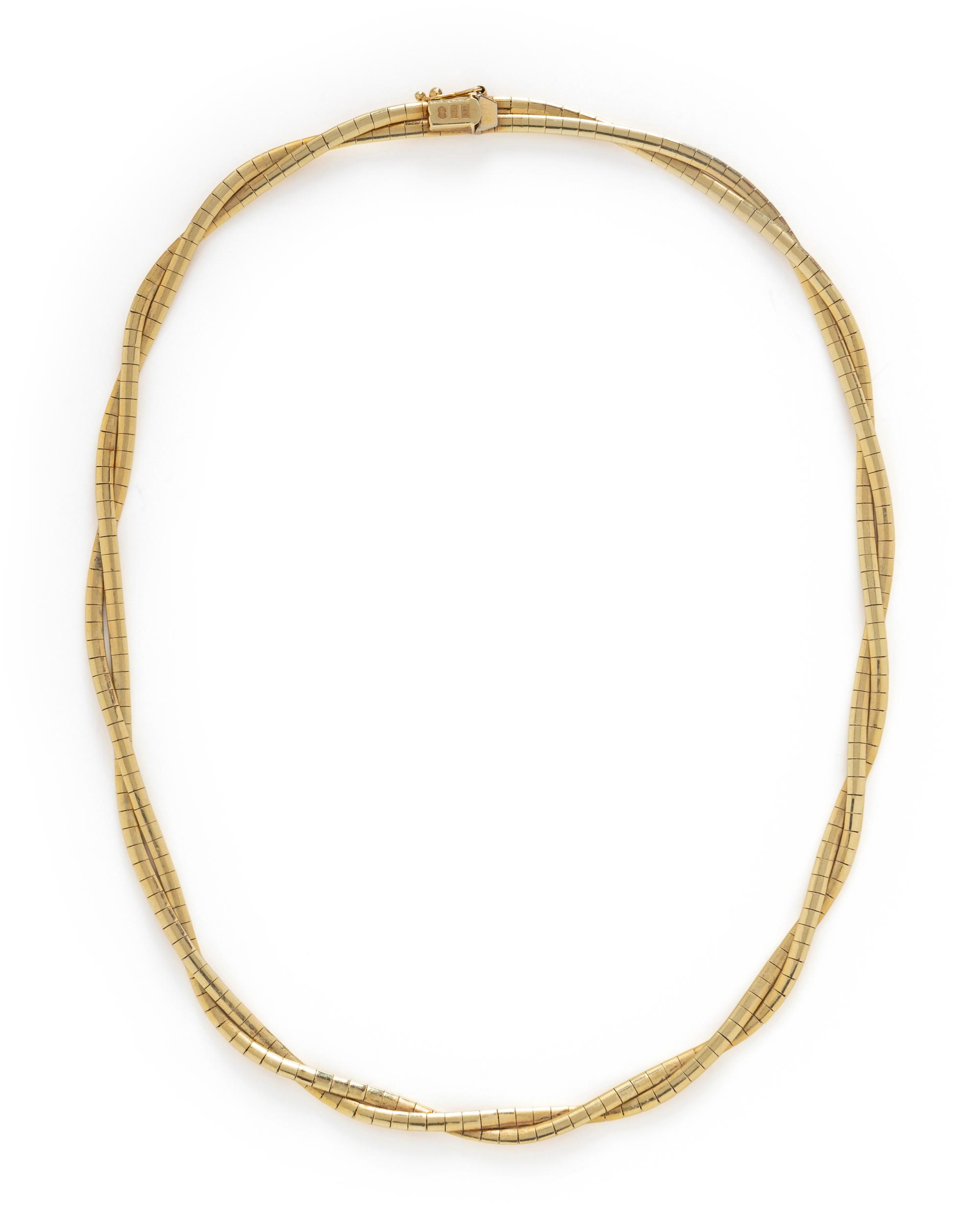 YELLOW GOLD DOUBLE CHAIN NECKLACE