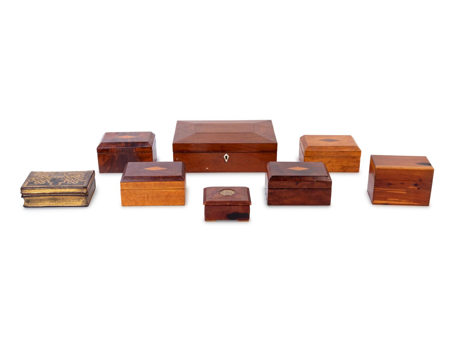 A Group of Ten English Boxes