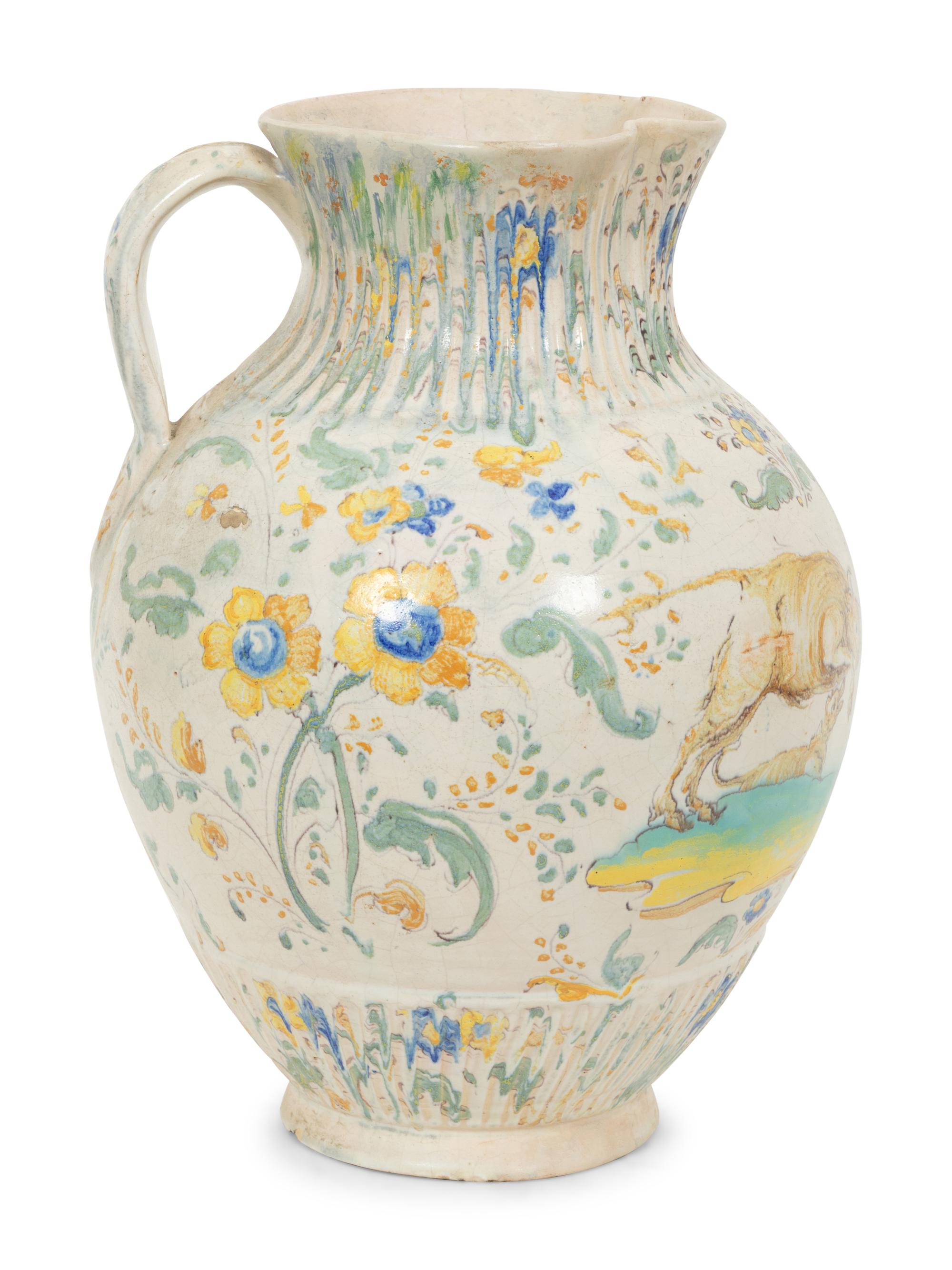 A Spanish Talavera Faience Pitcher