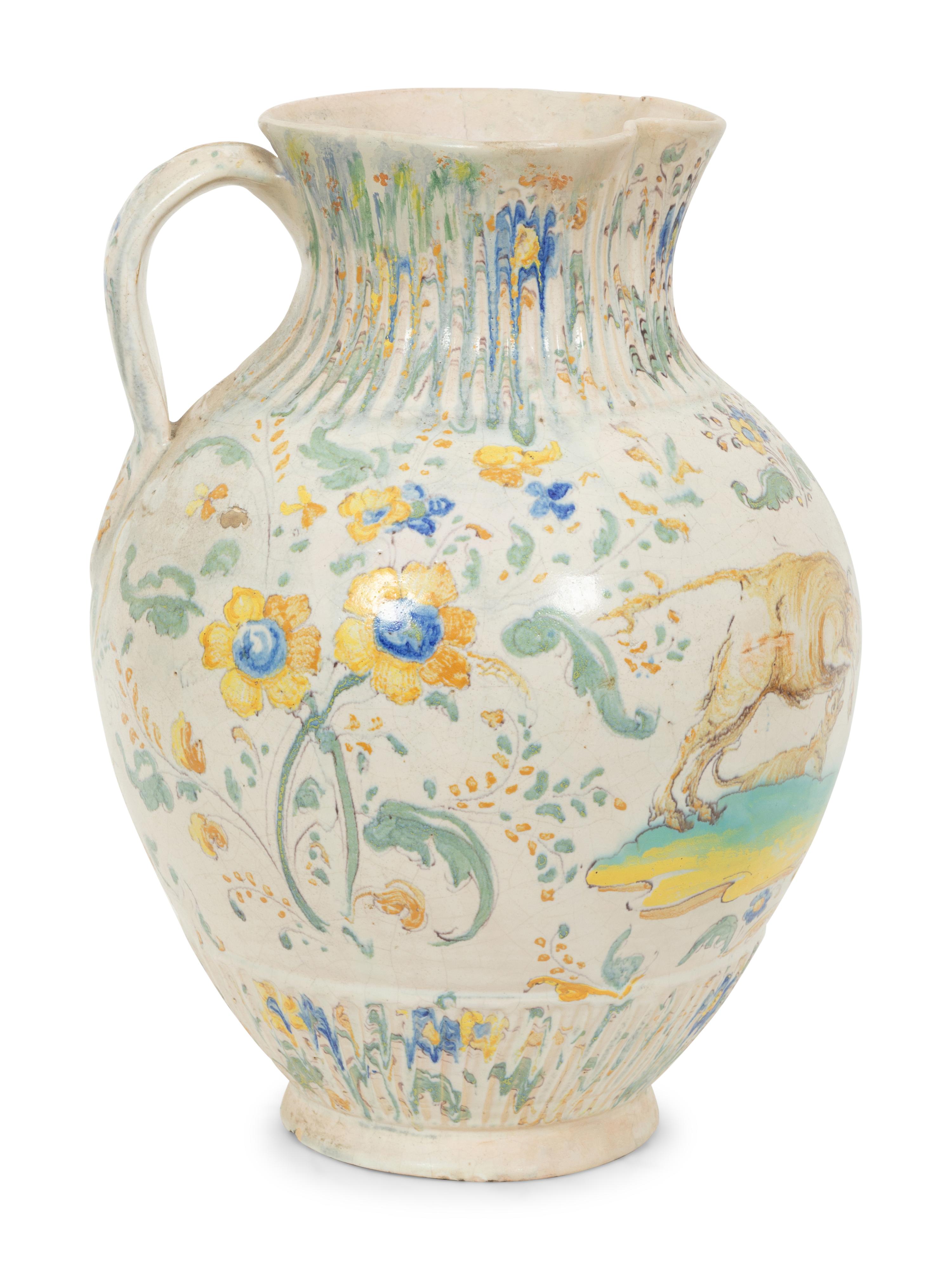 A Spanish Talavera Faience Pitcher