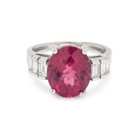 PINK TOURMALINE AND DIAMOND RING