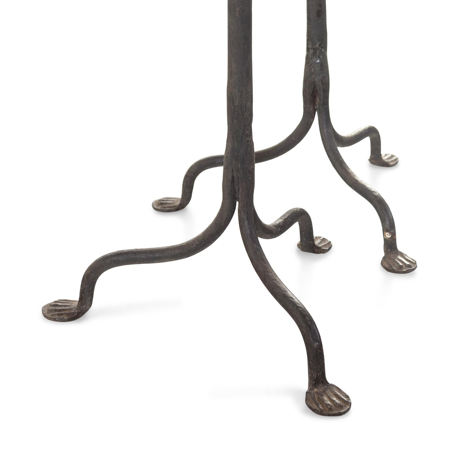 A Pair of Spanish Wrought Iron Floor Candlesticks