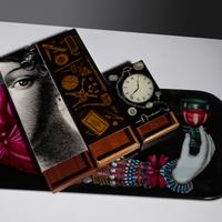 Collection of Three Boxes and a Tray, c. 1950 Fornasetti, Italy