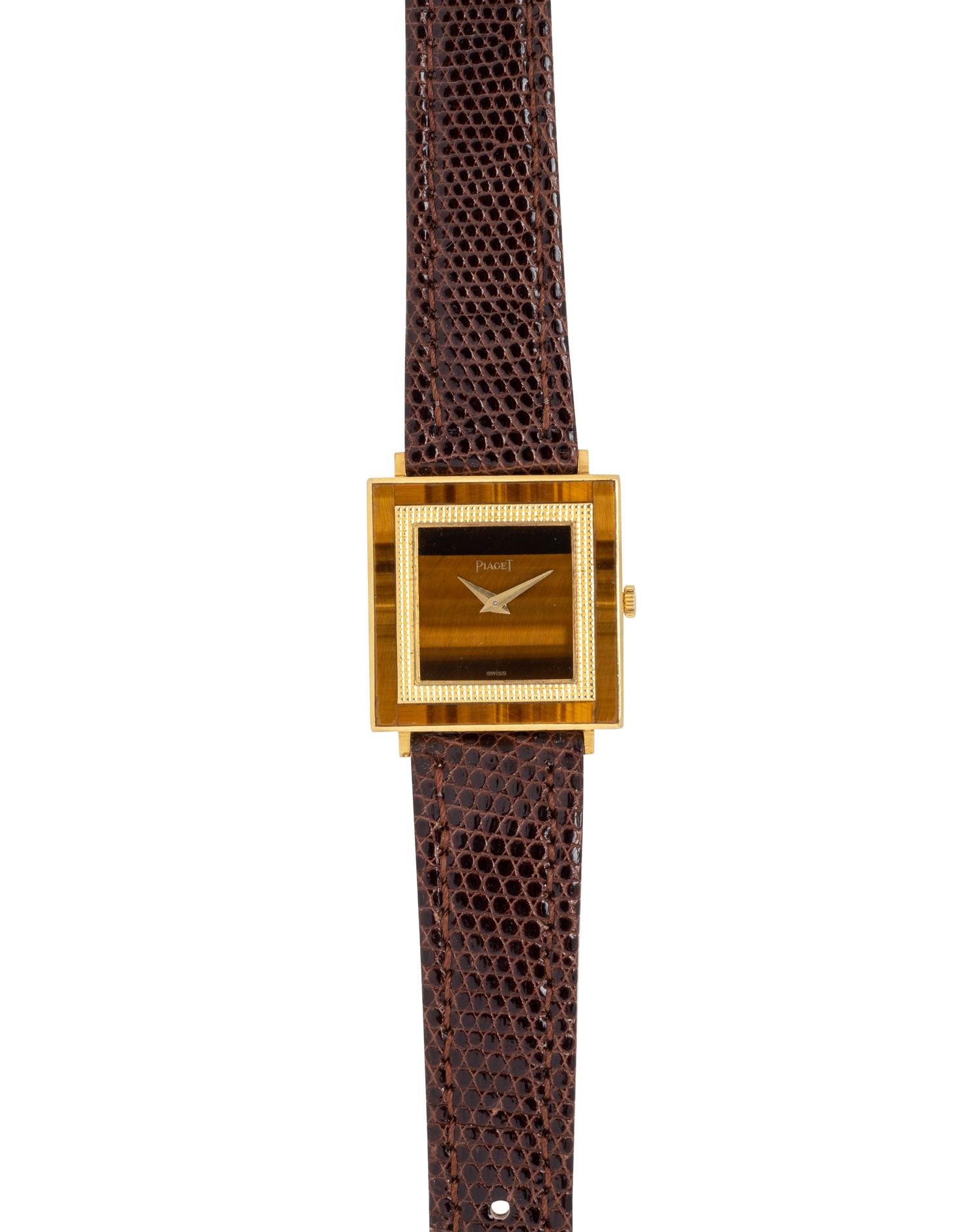 PIAGET, 18K YELLOW GOLD AND TIGER'S EYE WRISTWATCH