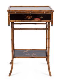 A Victorian Bamboo and Lacquer Hall Table