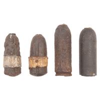 Four Excavated Civil War Era Sectioned Half Artillery Shells, including Hotckiss and Parrott