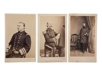 [CIVIL WAR - UNION NAVY]. A group of 3 CDVs of David G. Farragut, David Dixon Porter, and Charles H. Davis.