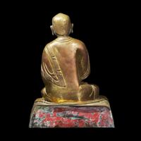 A Gilt Repousse Copper Alloy Figure of a Seated Monk, Probably Dolonor, Inner Mongolia, 18th/19th Century 清中期 銅鎏金上師坐像