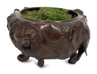 A Japanese Bronze Figural Jardinière