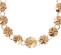 RETRO, BICOLOR GOLD FLOWER NECKLACE