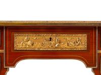 A Louis XVI Style Gilt Bronze Mounted Parquetry Bureau Plat