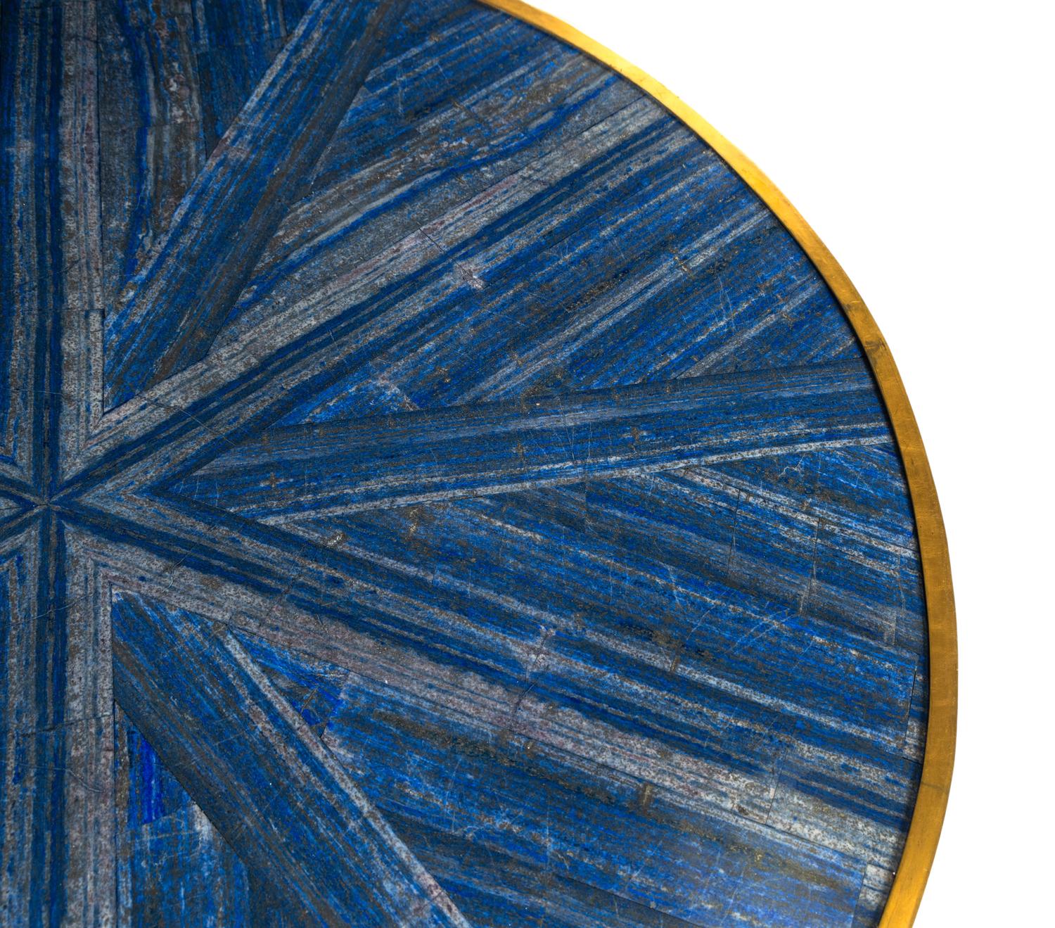 An Empire Style Gilt Bronze and Lapis Lazuli Center Table