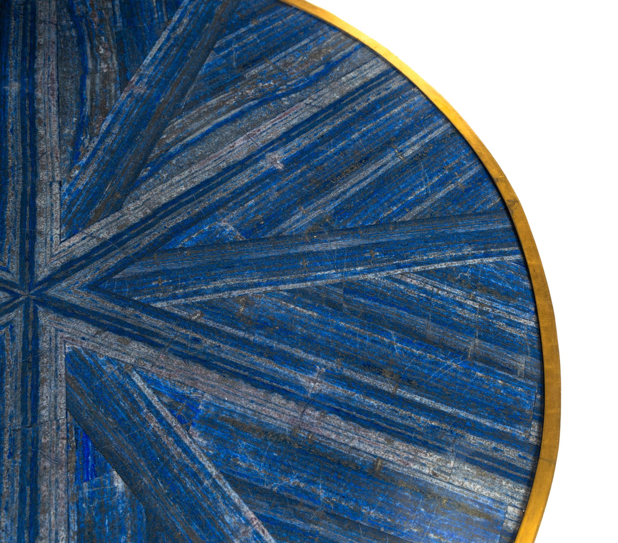 An Empire Style Gilt Bronze and Lapis Lazuli Center Table