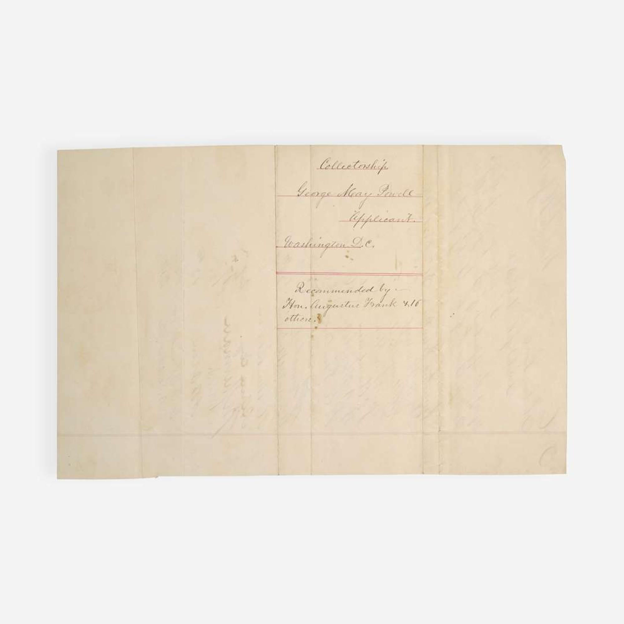 [Presidential] [Lincoln, Abraham] [Powell, George May] Group of 3 Manuscript Documents