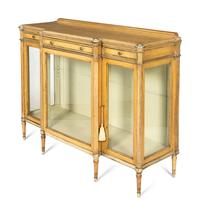 A Louis XVI Style Silvered-Metal-Mounted Vitrine Cabinet