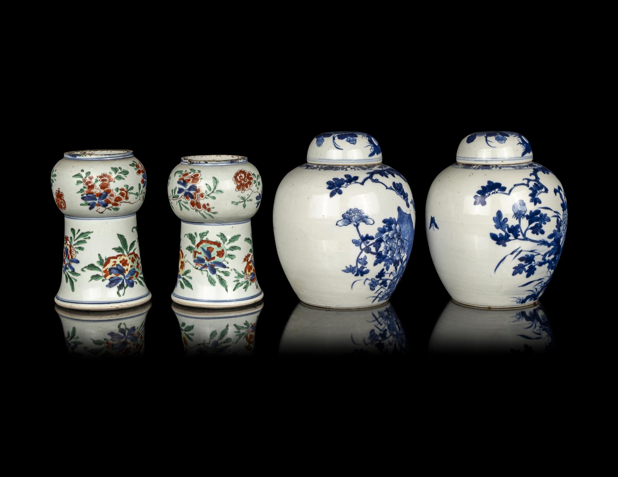 Two Pairs of Chinese Porcelain Vessels