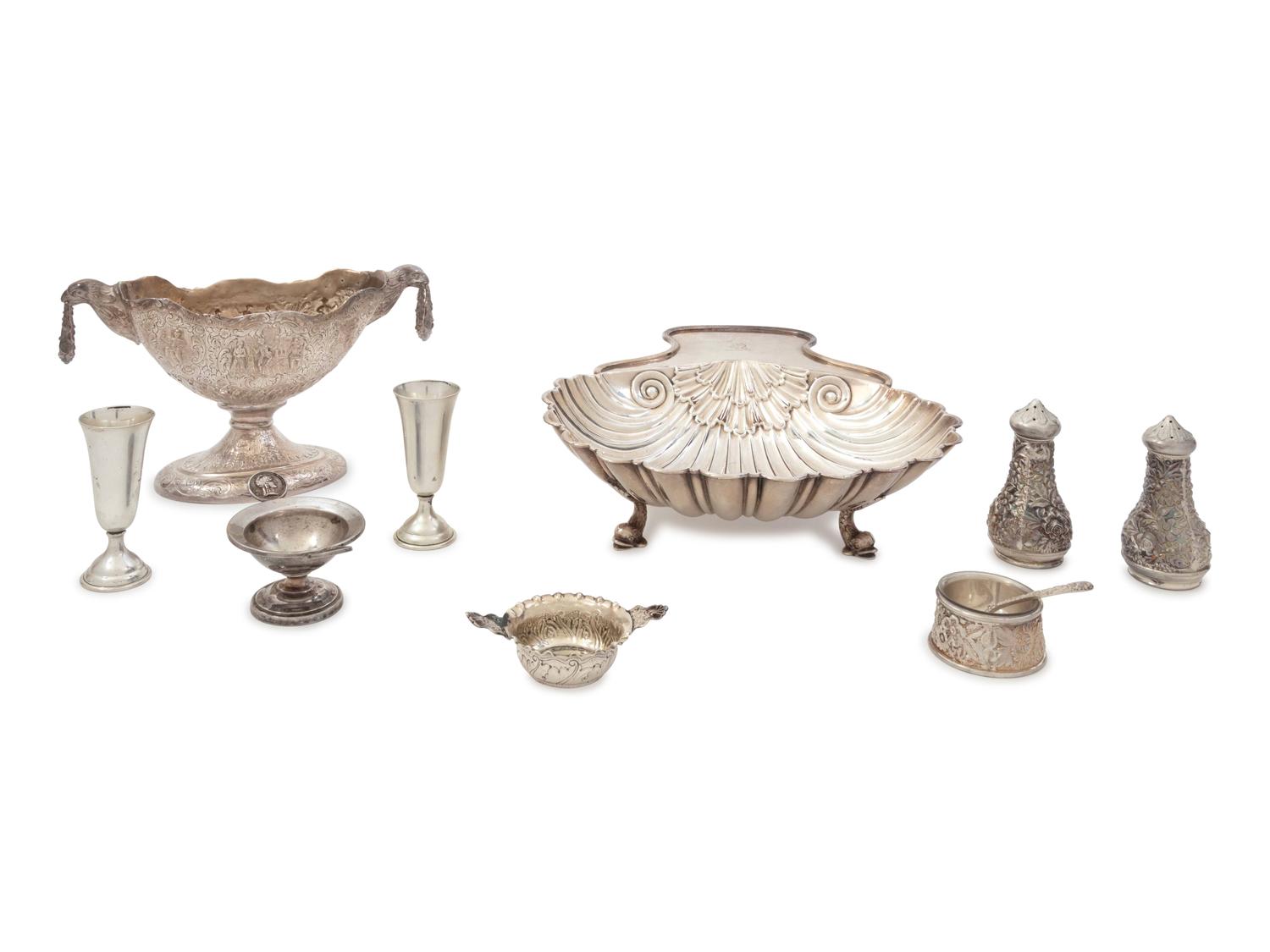 A Large Collection of Silver and Silver-Plate Table Articles