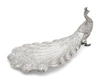 An American Silver Peacock-Form Dish