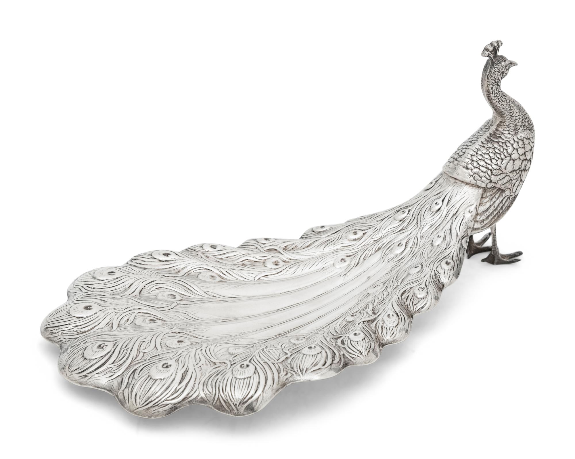 An American Silver Peacock-Form Dish